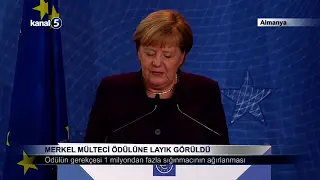 Merkel Mülteci Ödülüne Layık Görüldü