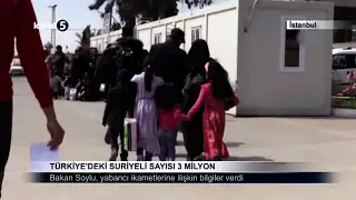 Türkiye’deki Suriyeli Sayısı 3 Milyon