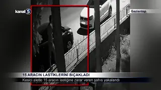 15 Aracın Lastiklerini Bıçakladı