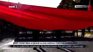 Şehit Öğretmen Ayşenur Alkan Anısına Yürüyüş Düzenlendi