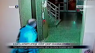 8 Katlı Apartı Ateşe Verip Çıkıp Odasına Uyudu
