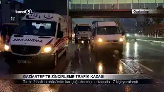 Gaziantep’te Zincirleme Trafik Kazası