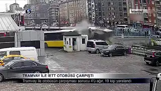 Tramvay İle İETT Otobüsü Çarpıştı