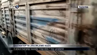 Gaziantep’te Zincirleme Kaza