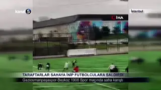 Taraftarlar Sahaya İnip Futbolculara Saldırdı