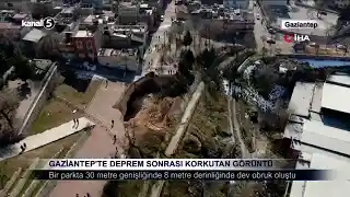 GAZİANTEP’TE DEPREM SONRASI KORKUTAN GÖRÜNTÜ