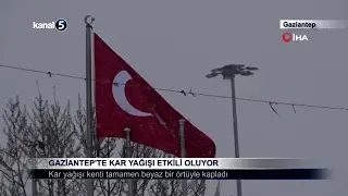 Gaziantep’te Kar Yağışı Etkili Oluyor