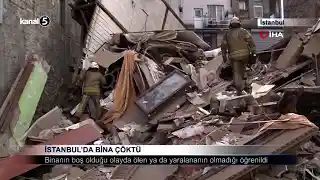 İSTANBUL’DA BİNA ÇÖKTÜ