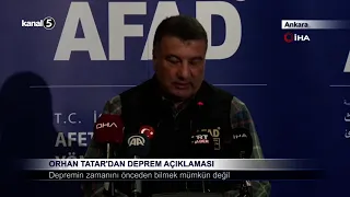 Orhan Tatar’dan Deprem Açıklaması