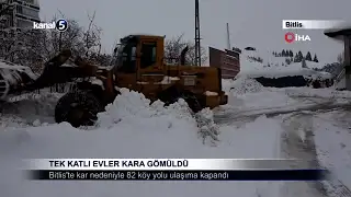 Tek Katlı Evler Kara Gömüldü