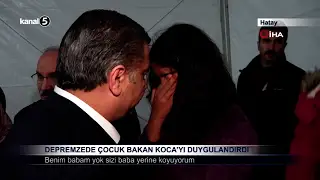 Depremzede Çocuk Bakan Koca’yı Duygulandırdı