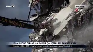 İslahiye’de Enkaz Kaldırma Çalışmaları Tamamlandı