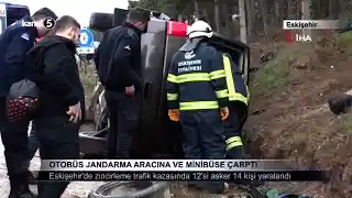 Otobüs Jandarma Aracına ve Minibüse Çarptı