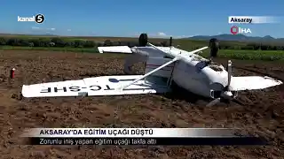 Aksaray’da Eğitim Uçağı Düştü
