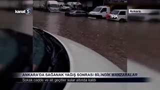 Ankara’da Sağanak Yağış Sonrası Bilindik Manzaralar