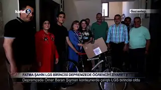 Fatma Şahin LGS birincisi depremzede öğrenciyi ziyaret etti