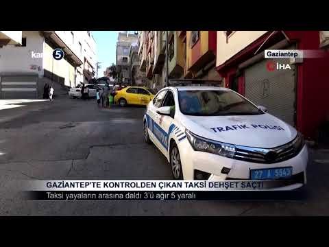 Gaziantep’te Kontrolden Çıkan Taksi Dehşet Saçtı