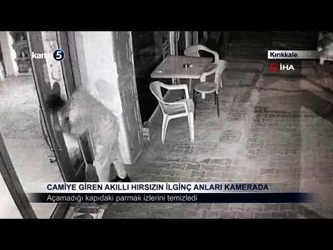 Camiye Giren Akıllı Hırsızın İlginç Anları Kamerada
