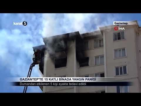 Gaziantep’te 15 Katlı Binada Yangın Paniği