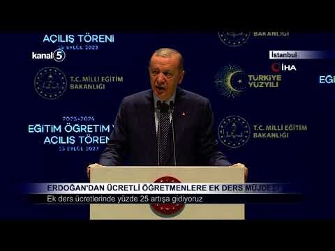 Erdoğan’dan Ücretli Öğretmenlere Ek Ders Müjdesi