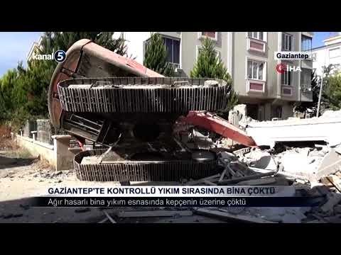 Gaziantep’te Kontrollü Yıkım Sırasında Bina Çöktü