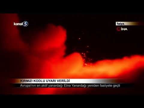 Avrupa’nın En Aktif Yanardağı Etna Yanardağı Yeniden Faaliyete Geçti
