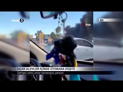 Uçak Alevler İçinde Otobana Düştü