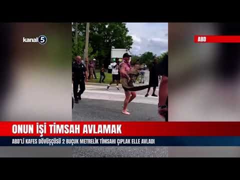 ABD’li Kafes Dövüşçüsü 2 Buçuk Metrelik Timsahı Çıplak Elle Avladı