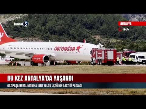 Bu Kez Antalya’da Yaşandı | Gazipaşa Havalimanına İnen Yolcu Uçağının Lastiği Patladı