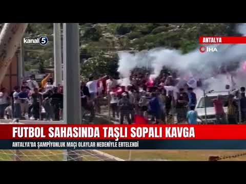 Futbol Sahasında Taşlı Sopalı Kavga