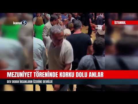 Mezuniyet Töreninde Korku Dolu Anlar | Dev Ekran İnsanların Üzerine Devrildi