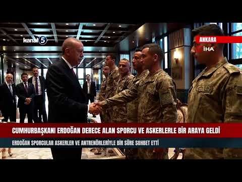 Cumhurbaşkanı Erdoğan Derece Alan Sporcu ve Askerlerle Bir Araya Geldi