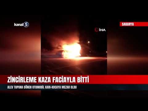 Zincirleme Kaza Faciayla Bitti | Alev Topuna Dönen Otomobil Karı-Kocaya Mezar Oldu