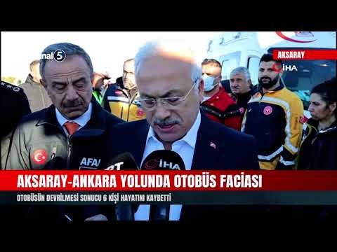 Aksaray-Ankara Yolunda Otobüs Faciası | Otobüsün Devrilmesi Sonucu 6 Kişi Hayatını Kaybetti