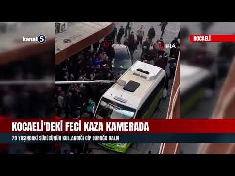 Kocaeli’deki Feci Kaza Kamerada | 79 Yaşındaki Sürücünün Kullandığı Cip Durağa Daldı