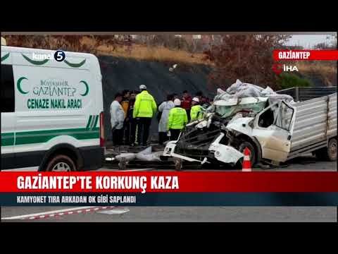 Gaziantep’te Korkunç Kaza | Kamyonet Tıra Arkadan Ok Gibi Saplandı