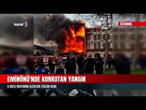 Eminönü’nde Korkutan Yangın | 5 Katlı Restoran Alevlere Teslim Oldu