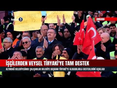 Belediye Çalışanlarından Sloganlarla Veysel Tiryaki’ye Destek