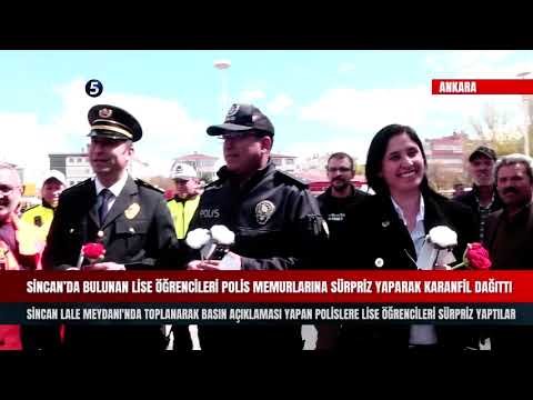 Sincan’da Bulunan Lise Öğrencileri Polis Memurlarına Sürpriz Yaparak Karanfil Dağıttı