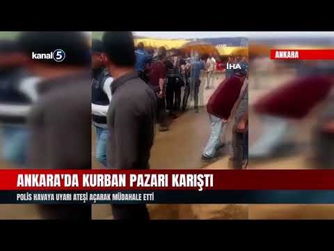 Ankara’da Kurban Pazarı Karıştı | Polis Havaya Uyarı Ateşi Açarak Müdahale Etti
