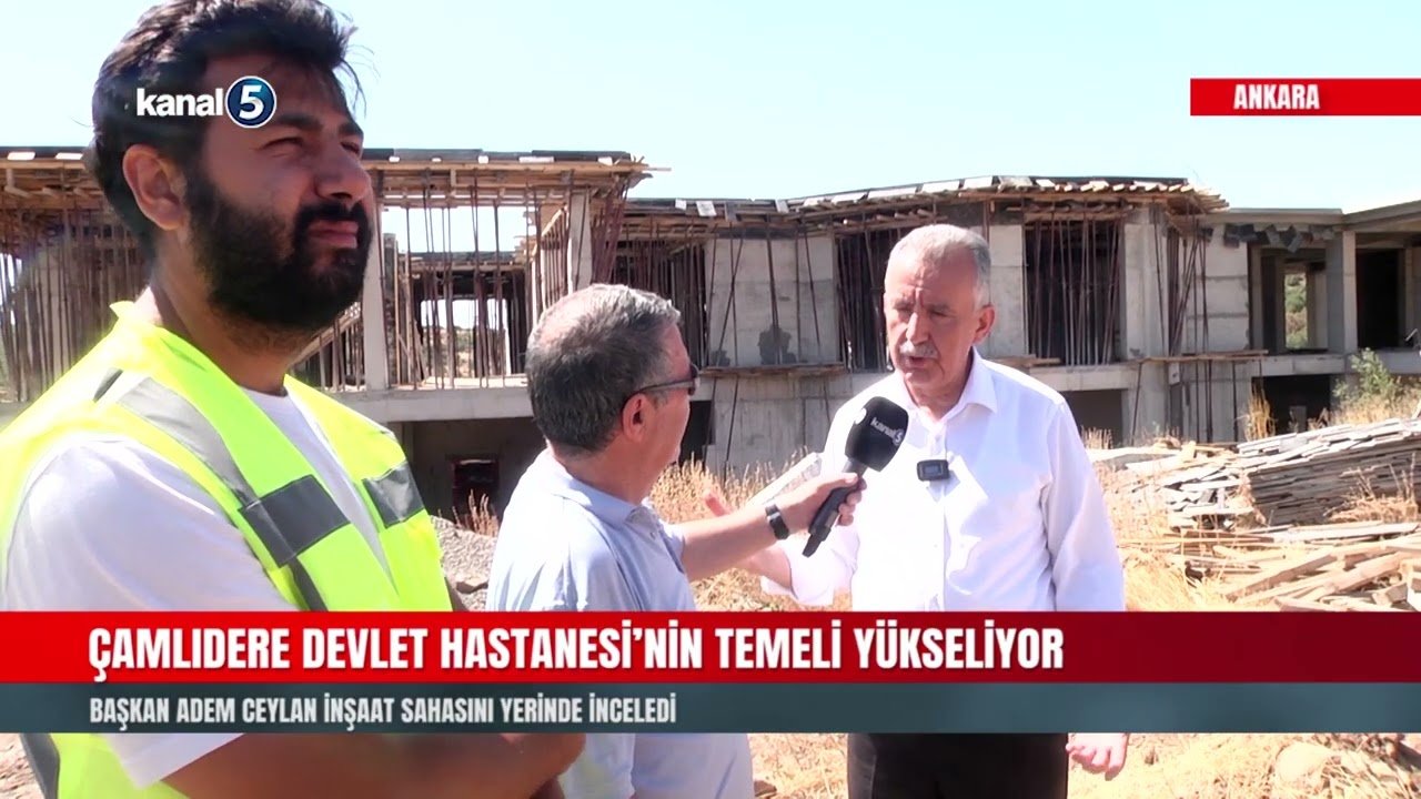 Çamlıdere Devlet Hastanesi’nin Temeli Yükseliyor | Başkan Ceylan İnşaat Sahasını Yerinde İnceledi