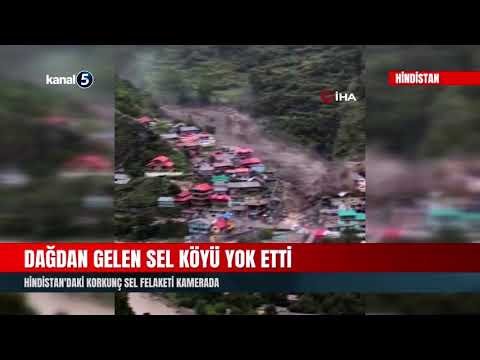 Dağdan Gelen Sel Köyü Yok Etti | Hindistan’daki Korkunç Sel Felaketi Kamerada