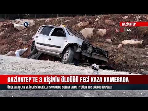 Gaziantep’te 3 Kişinin Öldüğü Feci Kaza Kamerada