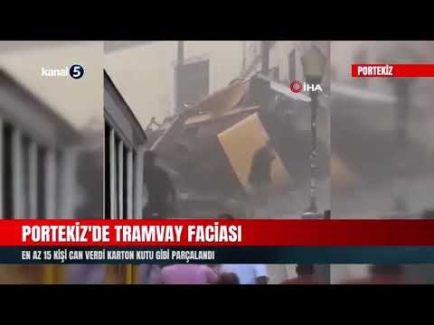 Portekiz’de Tramvay Faciası | En Az 15 Kişi Can Verdi Karton Kutu Gibi Parçalandı