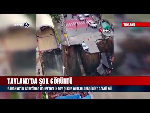 Tayland’da Şok Görüntü | Dev Çukur Trafiği Yuttu