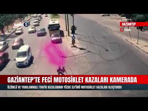 Gaziantep’te Feci Motosiklet Kazaları Kamerada