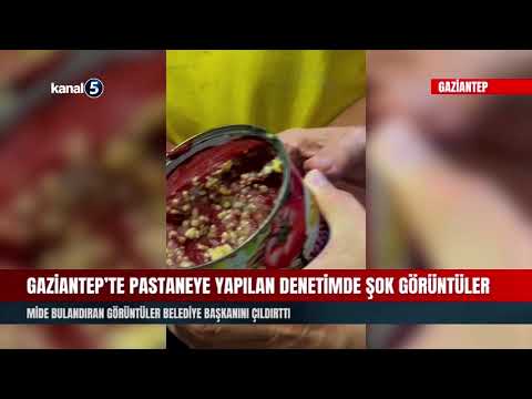Gaziantep’te Pastaneye Yapılan Denetimde Şok Görüntüler