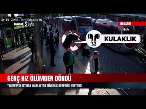 Genç Kız Ölümden Döndü | Tramvayın Altında Kalmaktan Güvenlik Görevlisi Kurtardı