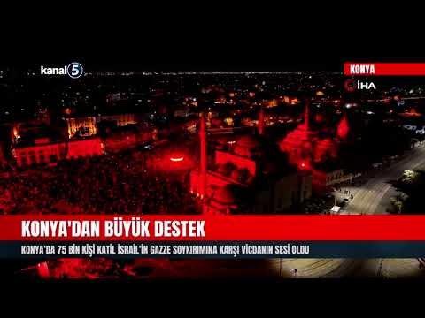 Konya’da 75 Bin Kişi Katil İsrail’in Gazze Soykırımına Karşı Vicdanının Sesi Oldu