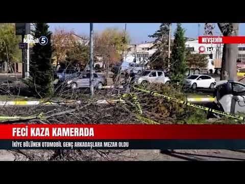 Feci Kaza Kamerada | İkiye Bölünen Otomobil Genç Arkadaşlara Mezar Oldu